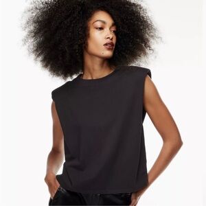 Babaton shoulder pad tank Medium black